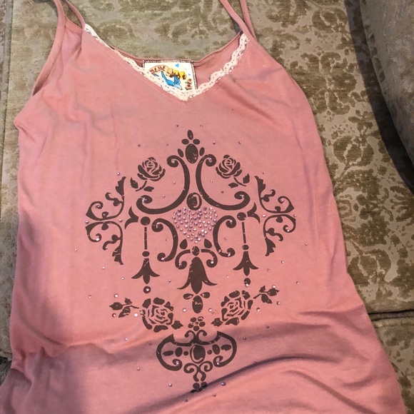 Beautiful Purple Heart Embelished Tank Top Size L - Picture 2 of 6